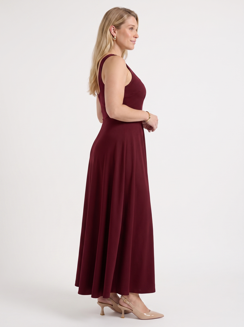 Dani Midikleid mit Karree-Ausschnitt und Schwingrock