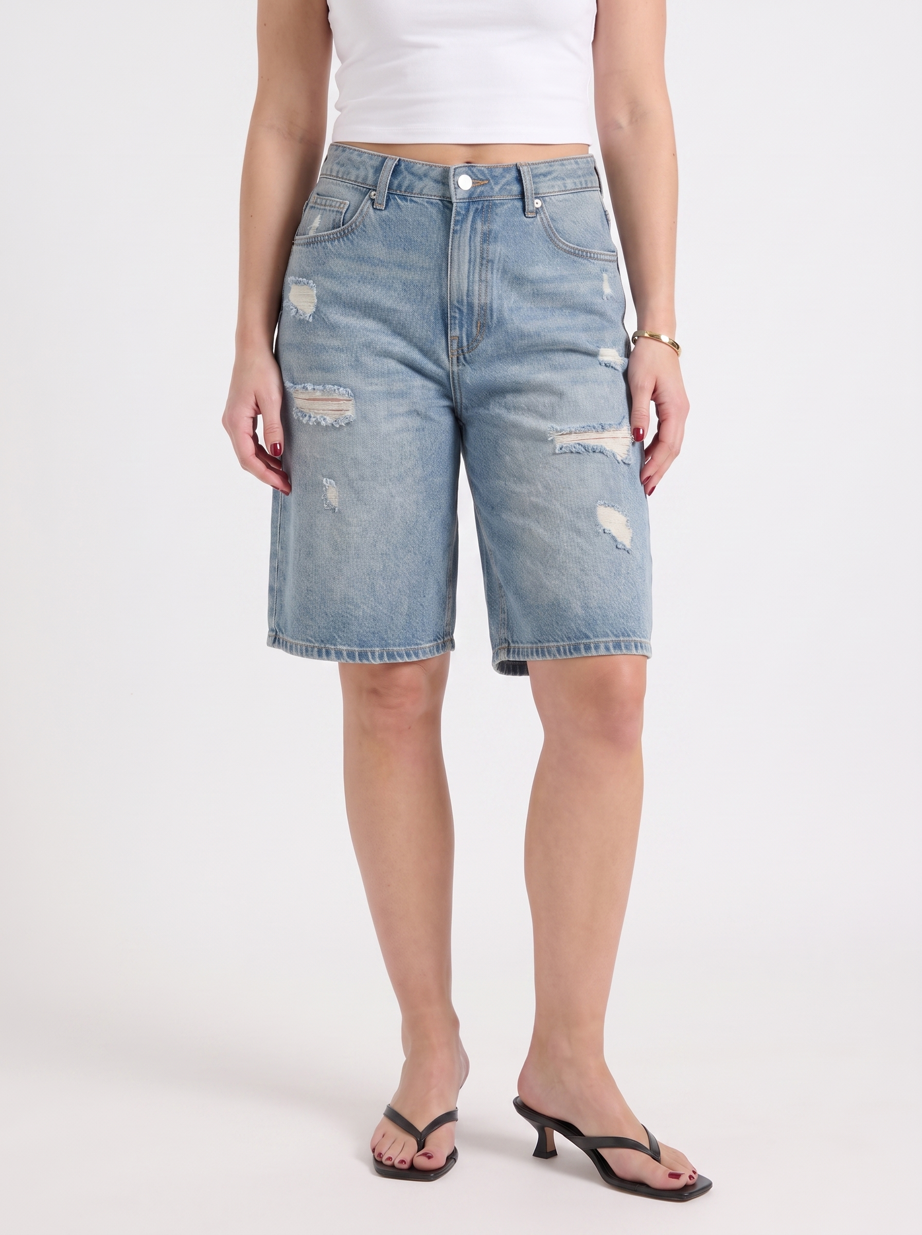 Fergie High-Waist-Bermudashorts