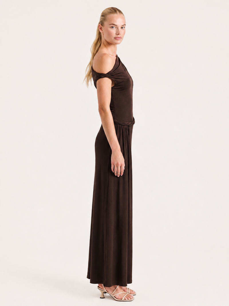 Enid Maxikleid mit One-Shoulder-Träger