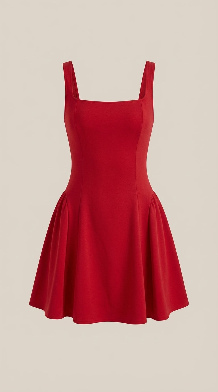 Dixie Minikleid mit eckigem Ausschnitt