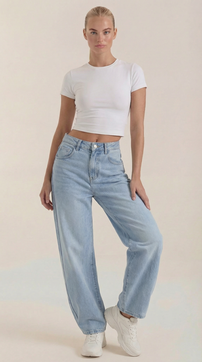 Bridget Jeans mit weitem Bein