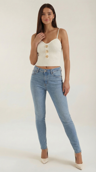 Jasmin Crop Top mit Rippenstruktur