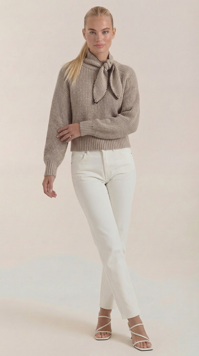 Karla Gerippter Pullover mit Schalkragen