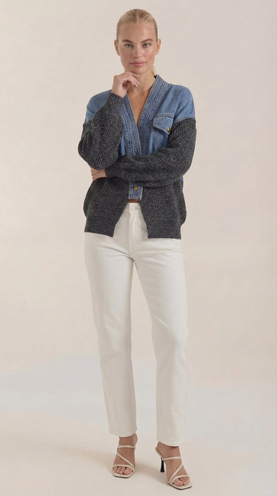 Katrina Cardigan im Materialmix