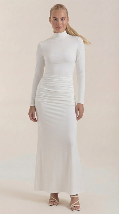 Krista Maxikleid mit Stehkragen