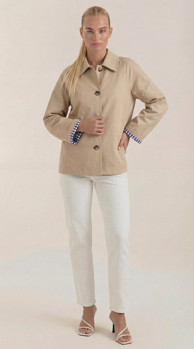 Lindsay Trenchcoat mit gestreiftem Futter