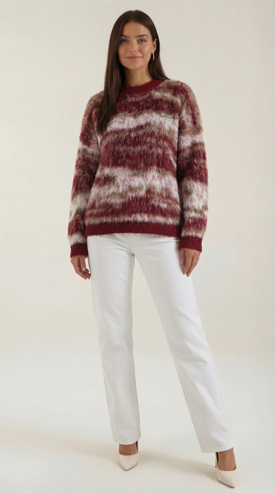 Melanie Langarm-Strickpullover mit Muster