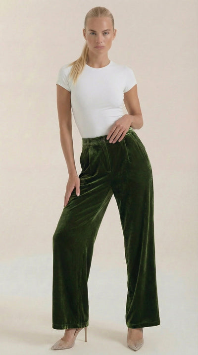 Nadine Samt-Weite-Hose