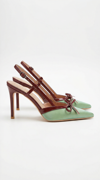 Rebecca Pumps aus Satin mit Schleife