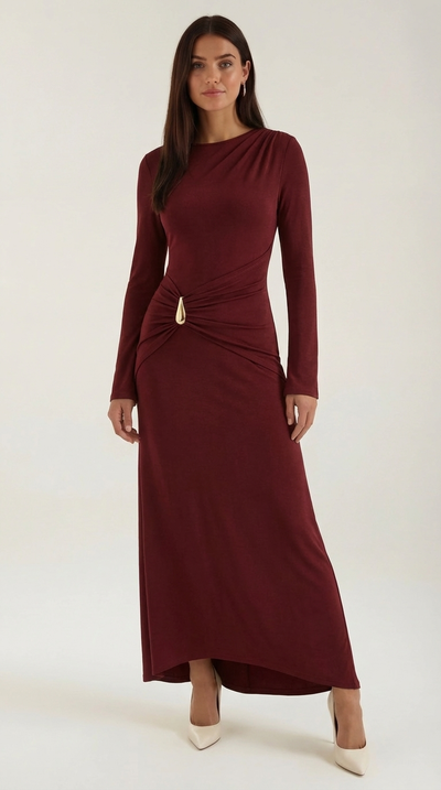 Renee Langarm-Maxikleid