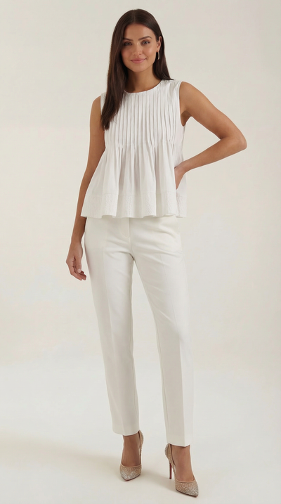 Tess Peplum-Top mit Biesen