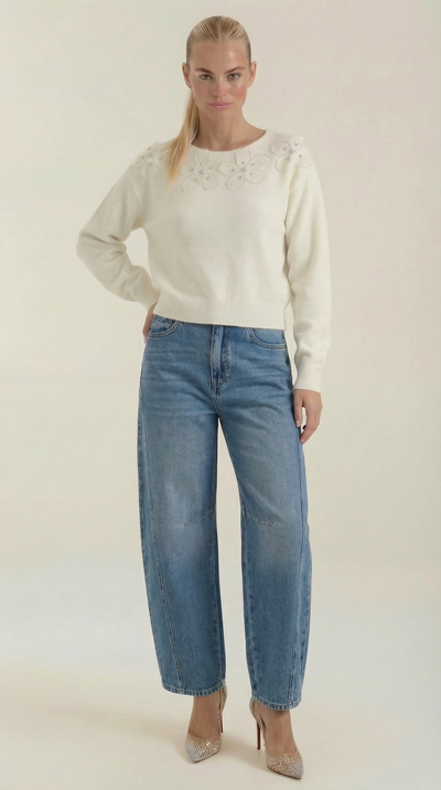 Vicki High-Waisted Barrel-Leg-Jeans