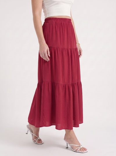Agatha Maxirock im Stufen-Look