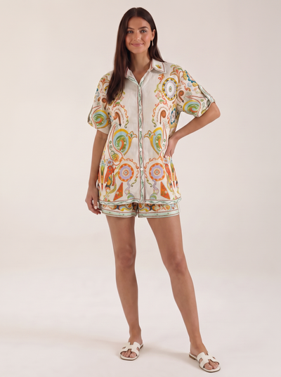 Brenda Oversized Bluse und Shorts Set