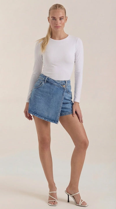 Casey Jeansrock mit Wickeloptik