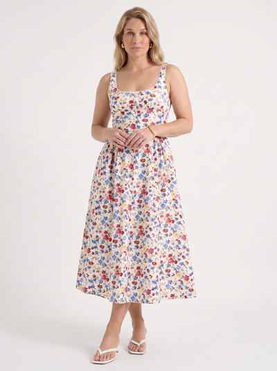 Delilah Midikleid mit Blumenmuster