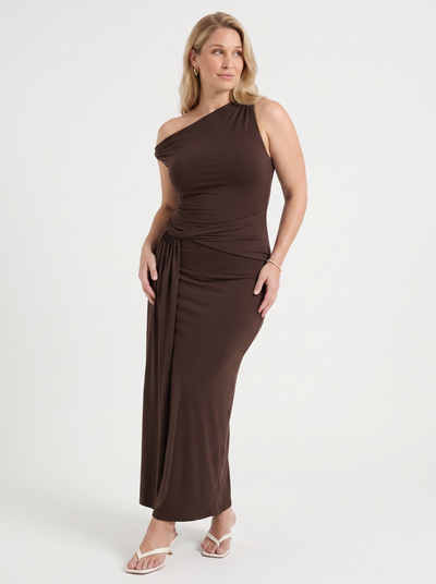 Enid Maxikleid mit One-Shoulder-Träger