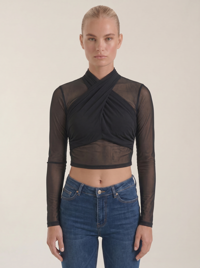 Georgia Transparente Wickel-Mesh-Top