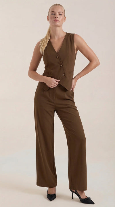 Ginger Tailliertes Weste-und-Hosen-Set