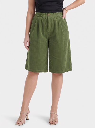 Lauren Cord-Shorts mit weitem Bein