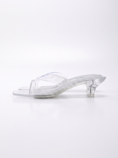 Mikayla Zehensteg-Sandaletten in Transparent-Optik