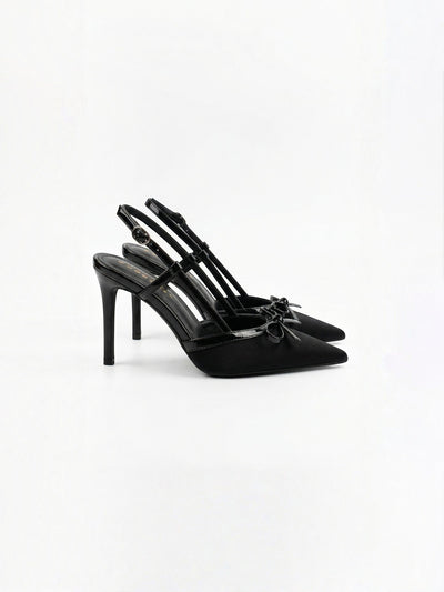 Rebecca Pumps aus Satin mit Schleife