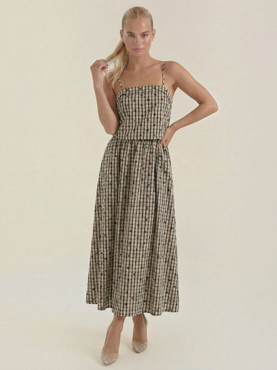 Ronda Kariertes Midi-Sommerkleid
